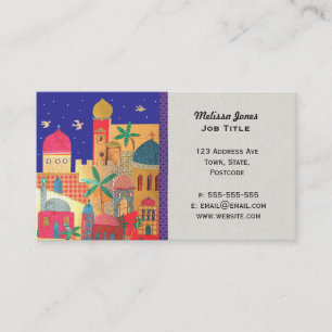 Jerusalem City Colourful Middle Eastern art Business Card