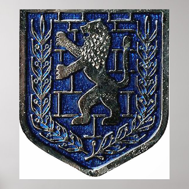 Jerusalem Crest Blue Poster (Front)