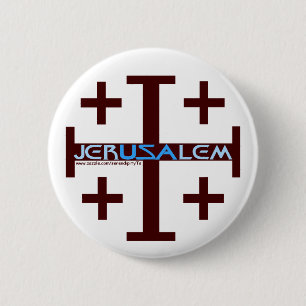 Jerusalem Cross 2 Inch Round Button