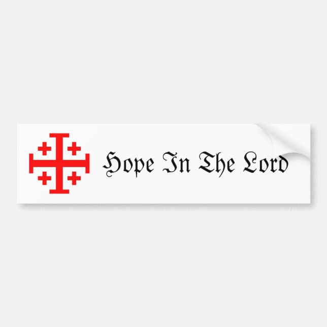 Jerusalem Cross Bumper Sticker (Front)