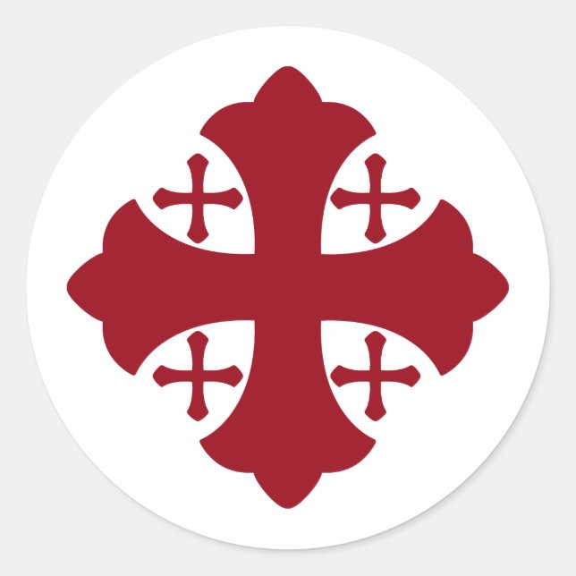 Jerusalem Cross Classic Round Sticker (Front)