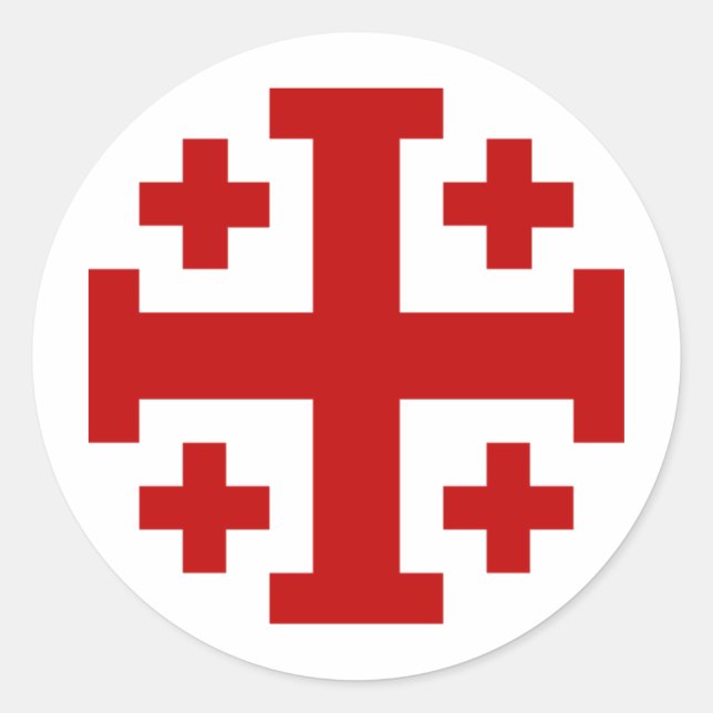 Jerusalem Cross Classic Round Sticker (Front)