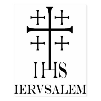 Jerusalem Cross IHS Rubber Stamp