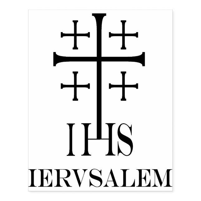 Jerusalem Cross  IHS  Rubber Stamp (Imprint)