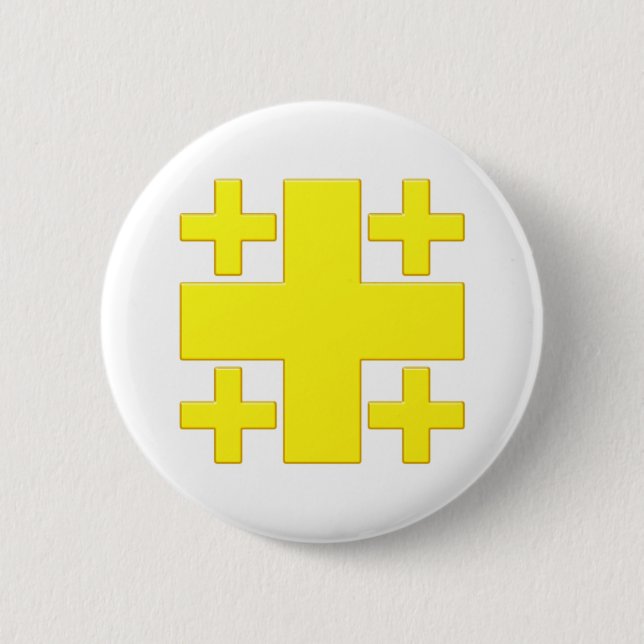 Jerusalem cross Jerusalem 2 Inch Round Button (Front)