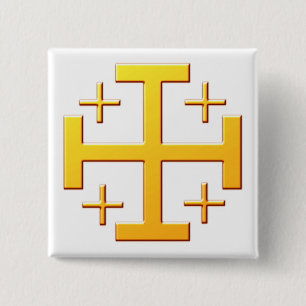Jerusalem cross Jerusalem 2 Inch Square Button