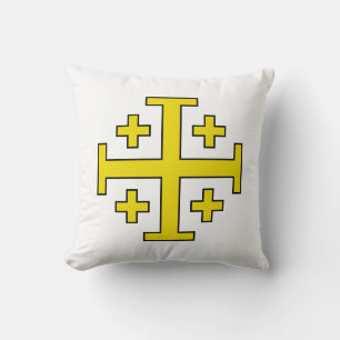 Jerusalem cross throw pillow