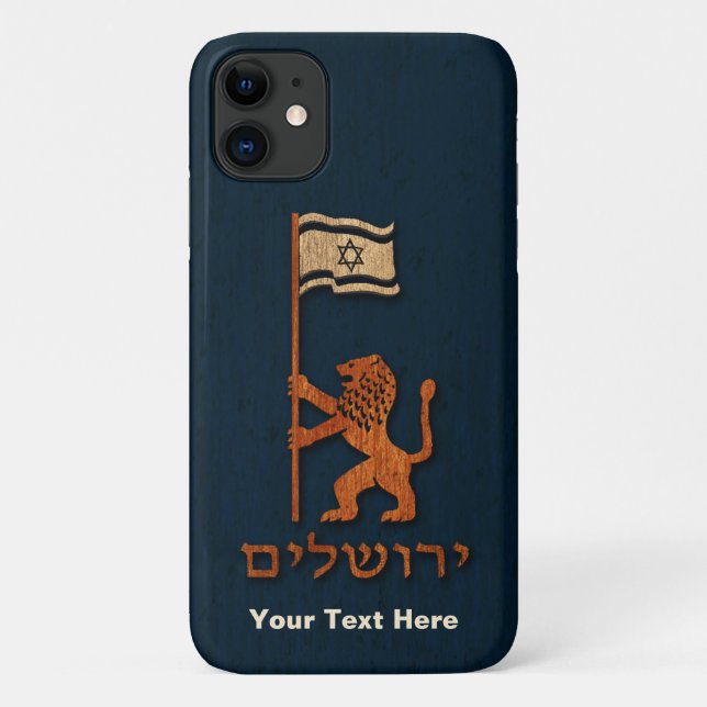 Jerusalem Day Lion With Flag Case-Mate iPhone Case (Back)