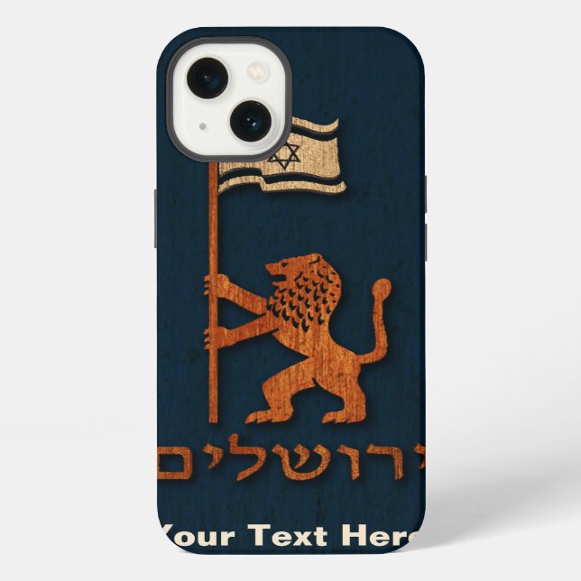 Jerusalem Day Lion With Flag iPhone Case (Back)