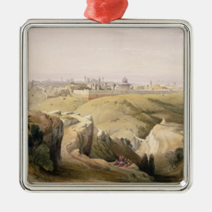 Jerusalem from the Mount of Olives, April 8th 1839 Metal Ornament