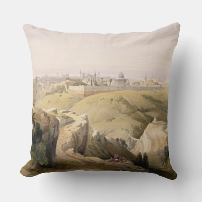 Jerusalem from the Mount of Olives, April 8th 1839 Throw Pillow (Front)