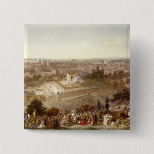 Jerusalem in her Grandeur, engraved by Charles Mot 2 Inch Square Button