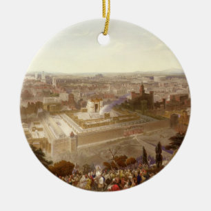 Jerusalem in her Grandeur, engraved by Charles Mot Ceramic Ornament