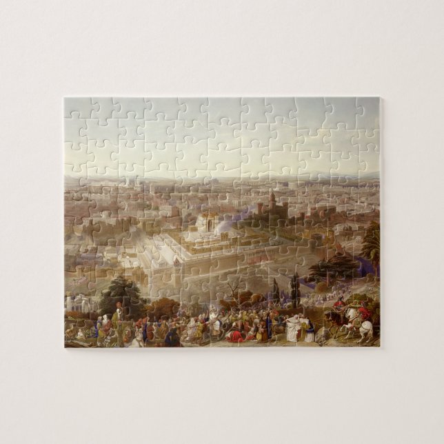 Jerusalem in her Grandeur, engraved by Charles Mot Jigsaw Puzzle (Horizontal)
