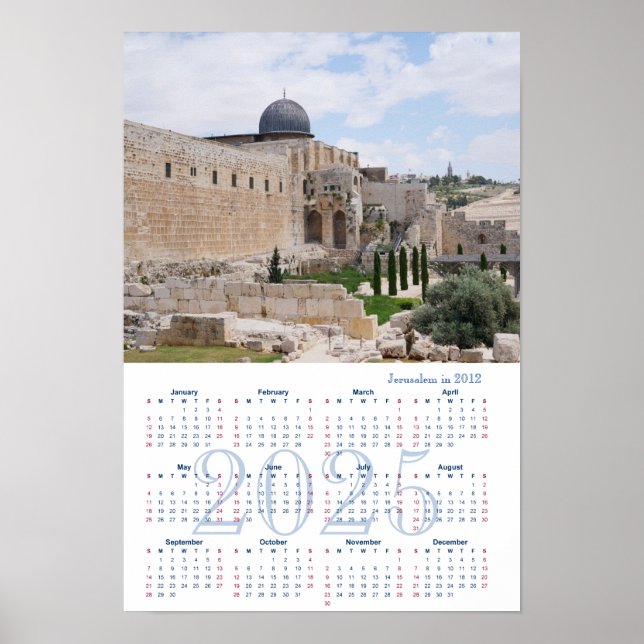 Jérusalem, Israël. Affiche Calendrier 2025 (Devant)