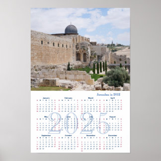 Jérusalem, Israël. Calendrier 2025 Affiche