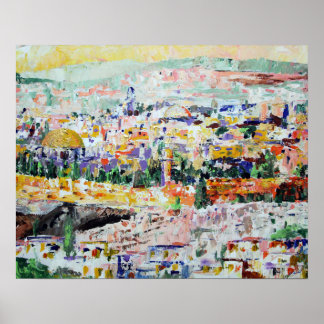 Jerusalem Israel Impressionistic Painting Poster