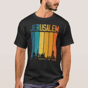 Jerusalem Israel Retro Vintage Sunset Skyline Jeru T-Shirt