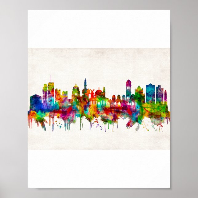 Jerusalem Israel Skyline Poster (Front)