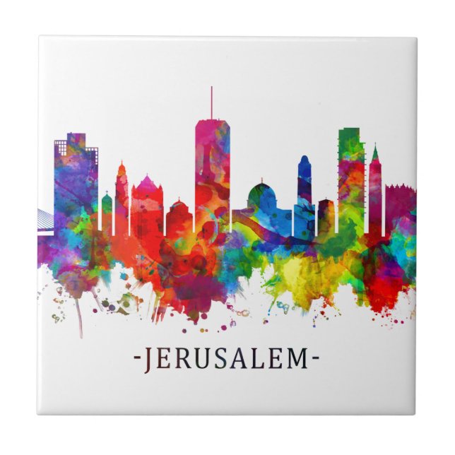 Jerusalem Israel Skyline Tile (Front)