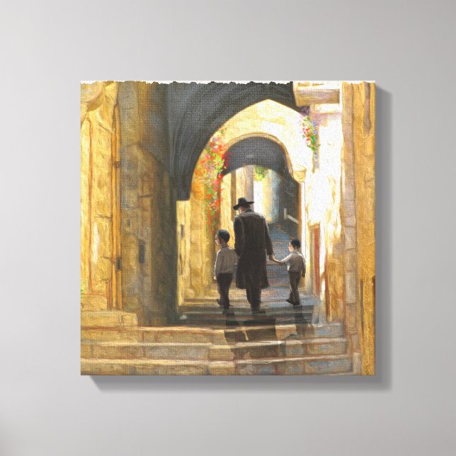 Jerusalem Old City Israel Painting Landscape Canvas Print (Front)