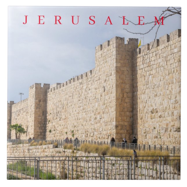 Jerusalem Old City Walls ceramic tile (Front)