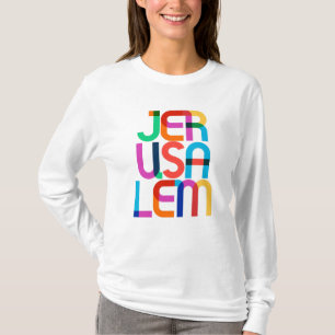 Jerusalem Palestine Israel Pop Art Letters T-Shirt