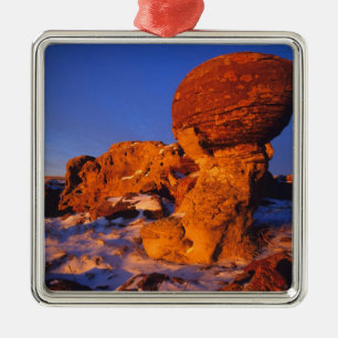 Jerusalem Rocks in Winter near Sweetgrass Metal Ornament