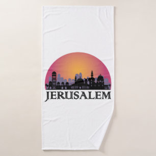 Jerusalem Skyline - Israel Travel Bath Towel