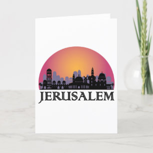 Jerusalem Skyline - Israel Travel Holiday Card