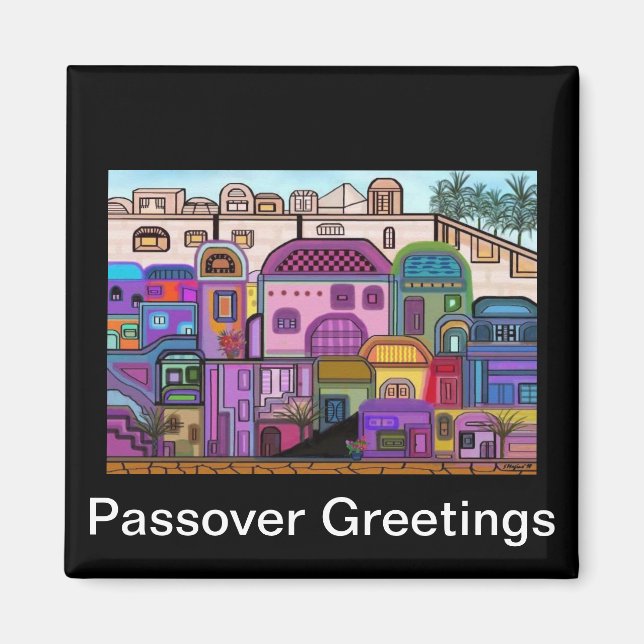 Jerusalem Tapestry Passover Magnet (Front)