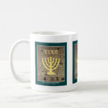 Jerusalem "Western Wall" Mug<br><div class="desc">Contains an actual picture of the Western Wall / Kotel in Jerusalem,  Israel.
A highlighted section has been used to create the Menorah (Candelabra).
The name of God in ancient Hebrew characters appears above the Menorah.</div>