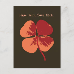 J'espère. La foi. Amour. La chance. Carte postale