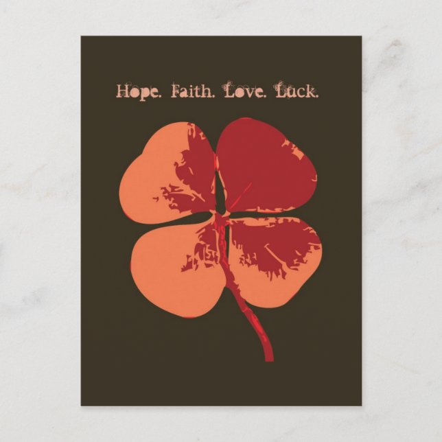 J'espère. La foi. Amour. La chance. Carte postale (Devant)