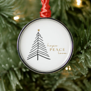 J'espère l'amour pour la paix. Ornement de Noël