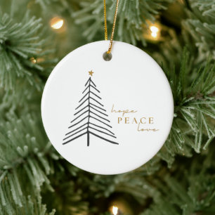 J'espère l'amour pour la paix. Ornement de Noël