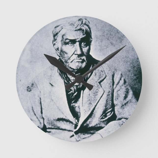 Jesse Chisholm (b/w photo) Round Clock (Front)