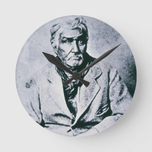 Jesse Chisholm (b/w photo) Round Clock