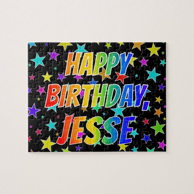 "JESSE" First Name, Fun "HAPPY BIRTHDAY" Jigsaw Puzzle (Horizontal)