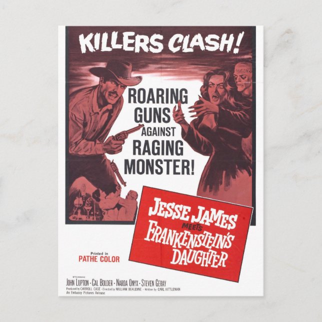 Jesse James Meets Frankenstein Daughter Postcard (Front)
