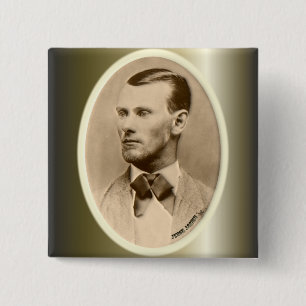 Jesse James Outlaw Bank Robber 2 Inch Square Button