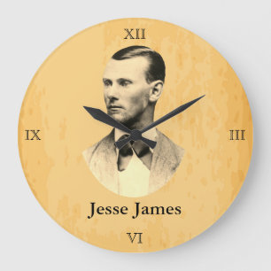 Jesse James Wanted Outlaw 🚨 Wild West USA  Large Clock