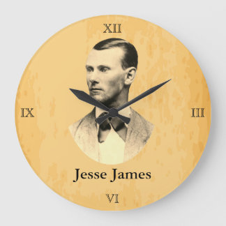 Jesse James Wanted Outlaw 🚨 Wild West USA Large Clock