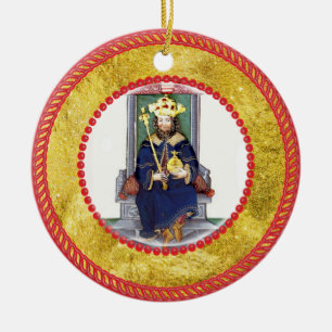 Jesse Tree King and Sceptre Ceramic Ornament
