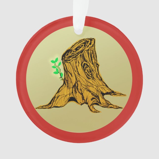 Jesse Tree Stump Sprouts Ornament (Front)