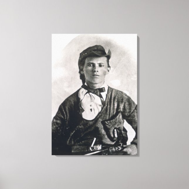 Jesse Woodson James (b/w photo) Canvas Print (Front)