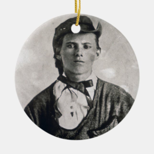 Jesse Woodson James (b/w photo) Ceramic Ornament (Front)