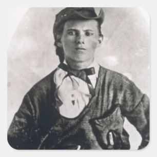 Jesse Woodson James (b/w photo) Square Sticker