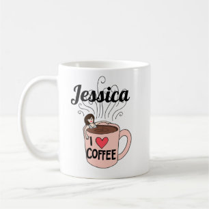 Jessica aime la tasse de café