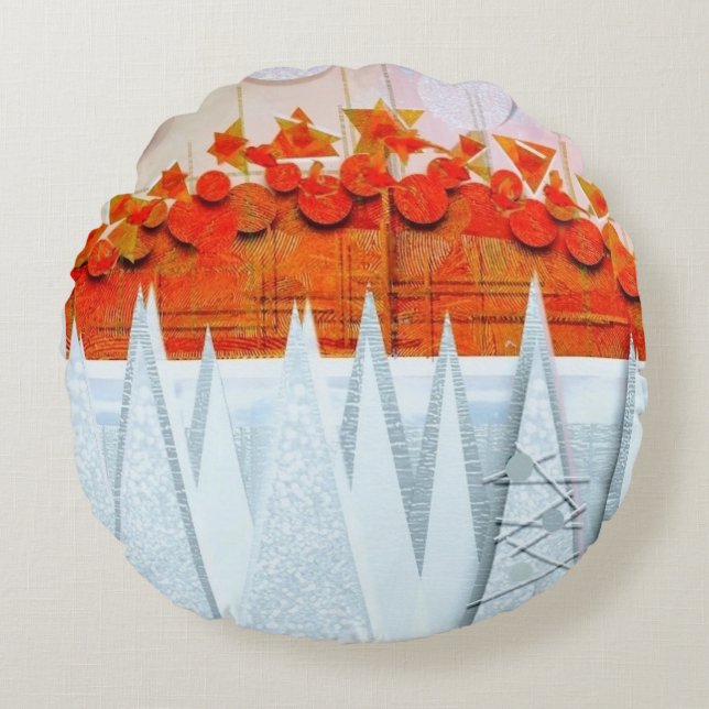 JESSICA ANNE FRANK "WINTER"  ROUND PILLOW (Front)